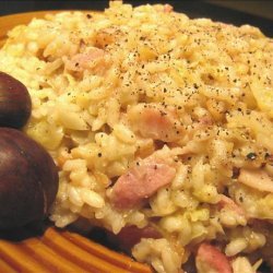 Chestnut and Bacon Risotto With Savoy Cabbage recipe