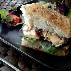 Salmon- Pesto Focaccia Sandwiches recipe