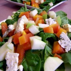 Spinach-Apple Salad With Roquefort Cheese recipe