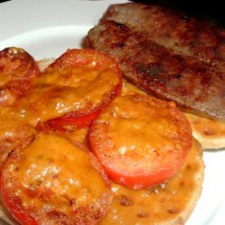 Tomatoes With Cheese Sauce over Toast recipe