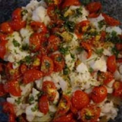Tomato Topped Fish and Potato Bake recipe