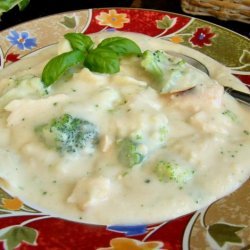 Light Chicken Broccoli Alfredo Soup (Lower Fat) recipe