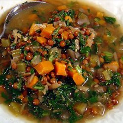 Mediterranean Lentil Soup with Spinach recipe