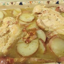 Stoved Chicken (Chicken Casserole With Potatoes, Bacon and Onion recipe