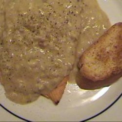 Salmon Filets With Creamy, White Wine/Crab-Meat Sauce recipe