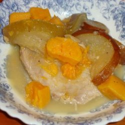 Crock Pot Pork Tenderloin With Apples and Sweet Potatoes recipe