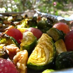 Roasted Brussels Sprouts With Grapes and Walnuts recipe