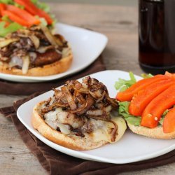 Blue Cheese and Provolone Burgers With BBQ Sauce recipe