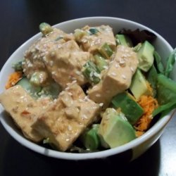 Fresh Greens and Spicy Tofu Bento Bowl recipe