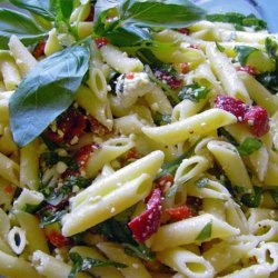 Penne Pasta Salad With Roasted Red Peppers and Fresh Basil recipe