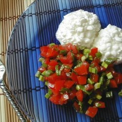 Tomato Salad Served With Cottage Cheese recipe