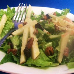 Apple, Dried Cherry, and Pecan Salad With Maple Dressing recipe