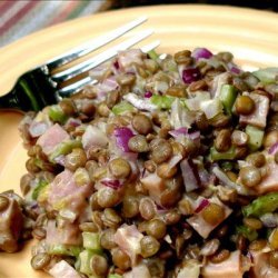 Warm Lentil- Ham Salad With Dijon Cream recipe