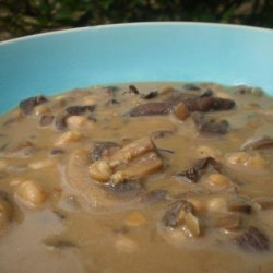 Creamy Mushroom Soup With Little White Beans recipe