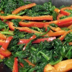 Garlic Spinach & Bell Peppers recipe