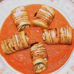 Eggplant Rolls filled with Basil and Cheese recipe