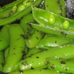 Healthy Fast and Easy Minted Sugar Snap Peas recipe