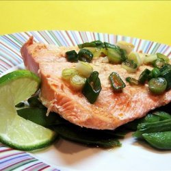 Steamed Salmon With Snow Peas recipe