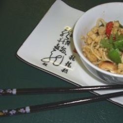 Stir-Fry Noodles With Chicken and Macadamias (Australian) recipe