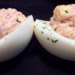 Ham and Horseradish Stuffed Eggs recipe