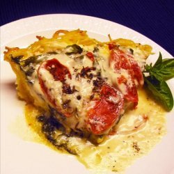Spinach-Alfredo Pasta Pie recipe