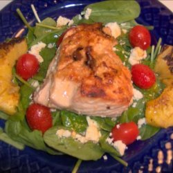Grilled Salmon Spinach Salad recipe