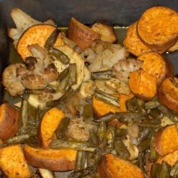 Easy One Tray  Roasted Onions and Root Vegetables recipe