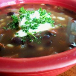 Easy Vegetarian Black Bean Tortilla Soup recipe