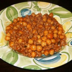 Spicy Chickpeas W/ Beef and Cilantro recipe