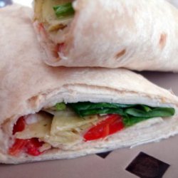 Mediterranean Vegetable and Chicken Sandwich Wrap recipe