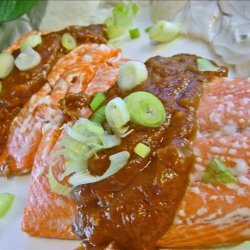 Grilled Salmon With Peanut Hoisin Sauce recipe