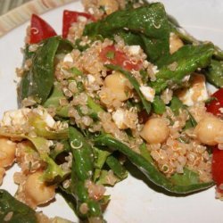 Quinoa, Garbanzo & Spinach Salad W/ Smoked Paprika Dressing recipe