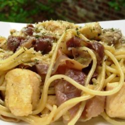 Awesome Spaghetti Carbonara W/ Chicken recipe