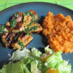 Mahogany  Chicken W Chimichurri & Smoky Lime Sweet Potatoes recipe