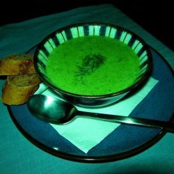 Creamy Green Pea Soup With Smoked Salmon recipe