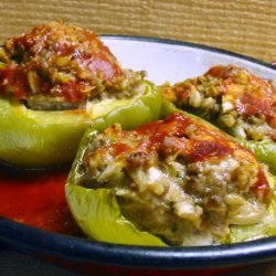 Parmesan Beef Stuffed Bell Peppers recipe
