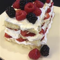 Angel Cake with Strawberries & Citrus Cream recipe