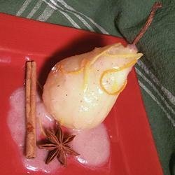 Poached Pears with Wine Vinaigrette recipe
