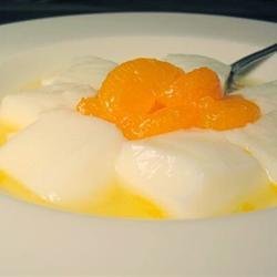 Almond Gelatin with Mandarin Oranges recipe