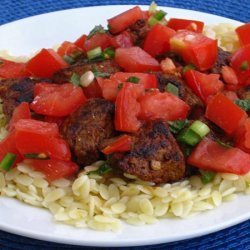 Spiced Beef Kabobs W/Tomato Mint Salad recipe
