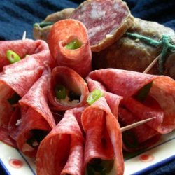 Salami Roll-Ups (Appetizers) recipe