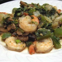 Shrimp Stir-Fry With Bok Choy, Mushrooms & Peppers recipe