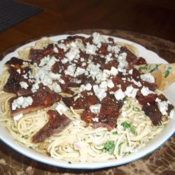Steak Gorgonzola With Balsamic Reduction over Pasta recipe