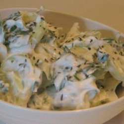 Yogurt, Cucumber and Lettuce Salad recipe