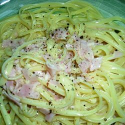 Spaghetti With Ham and Eggs recipe