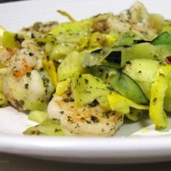 Green & Yellow Squash 'linguini' W/ Shrimp Scampi recipe