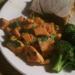 Core Spicy Sweet Potatoes With Tangy Lime and Cilantro recipe
