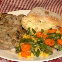Smothered Cube Steak With Mushrooms-N-Gravy recipe