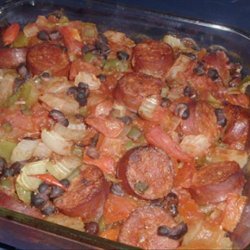 Black Bean Smoked Spicy Sausage Casserole recipe