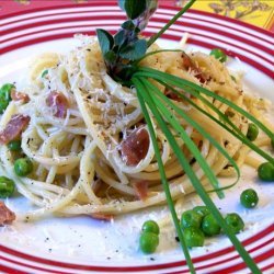 Angel Hair Pasta with Prosciutto and Peas recipe